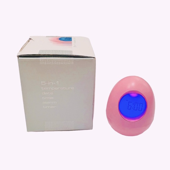 VTG Brookstone “Bob” 5-in-1 Wobble Clock in Pink  Excellent Condition - Picture 6 of 9